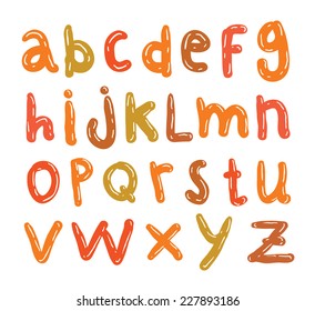 Sketch alphabet Hand drawn. 