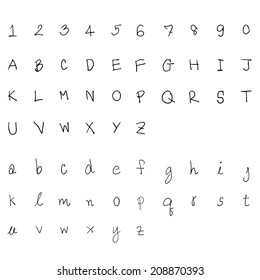 Sketch alphabet Hand drawn.Vector illustration