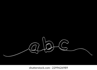 sketch alphabet lowercase a b c, single line for design element
