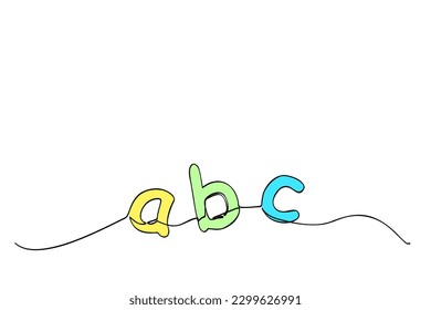 sketch alphabet lowercase a b c, single line for design element
