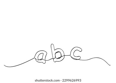 sketch alphabet lowercase a b c, single line for design element
