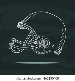  Sketch of American football helmet