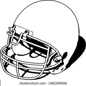 sketch american football helmet vector