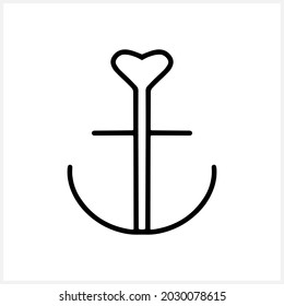 Sketch anchor icon isolated on white. Vector stock illustration. EPS 10