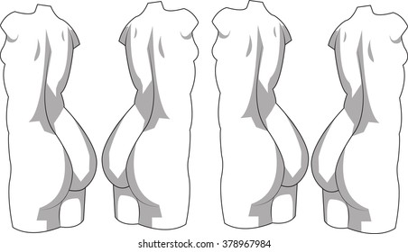 sketch of ancient statues