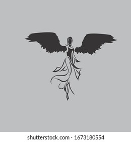 Silhouette Angel Images, Stock Photos & Vectors 