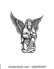 Angel Trumpet Statue Vector Art & Graphics