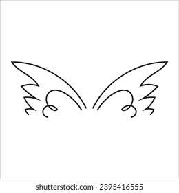 Sketch angel wings. Angel feather wings