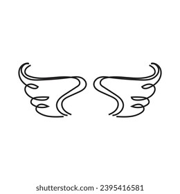 Sketch angel wings. Angel feather wings