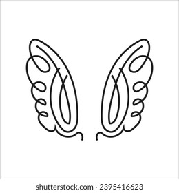 Sketch angel wings. Angel feather wings