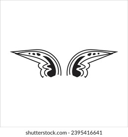 Sketch angel wings. Angel feather wings