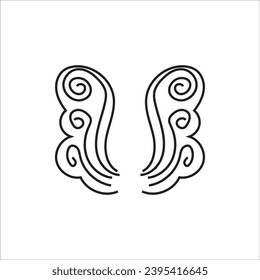 Sketch angel wings. Angel feather wings