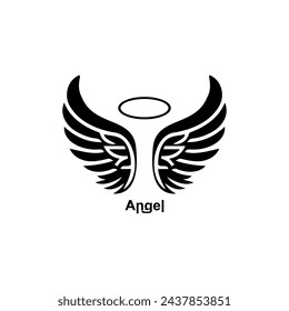 Sketch angel wings. Angel feather wing. 