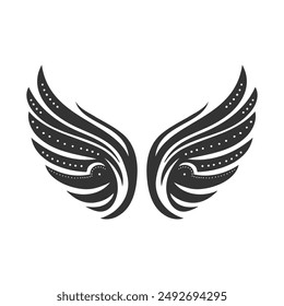 Sketch angel wings. Angel feather wing illustration.