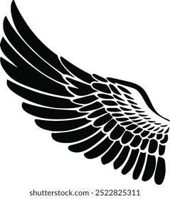 Sketch angel wings. Angel feather wing. Vector illustration. Vector Angel Wings and Halo on White Background