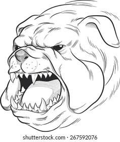 Sketch of Angry Bulldog Barking