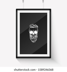 Sketch angry skull line art