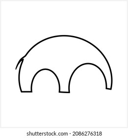 Sketch animal isolated. Elephant clipart. Vector stock illustration. EPS 10