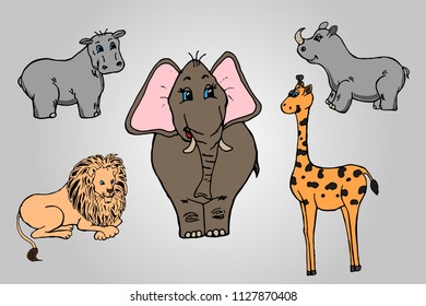 Sketch animals of Africa.