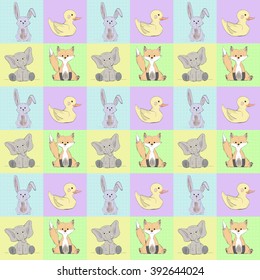 Sketch animals post card or pattern