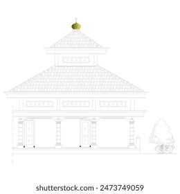 sketch of the appearance or elevation of the mosque building