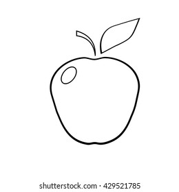 Sketch of an apple coloring
