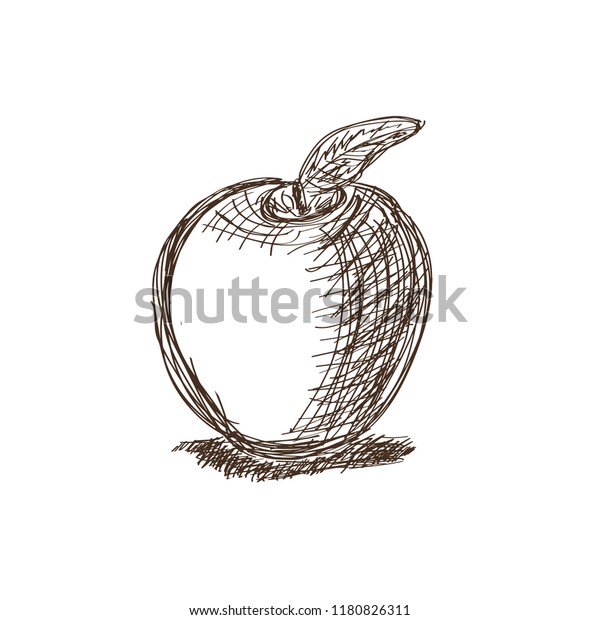 Sketch Apple Hand Drawing Stock Vector (Royalty Free) 1180826311