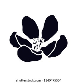 Sketch of apple tree flower. Vector illustration