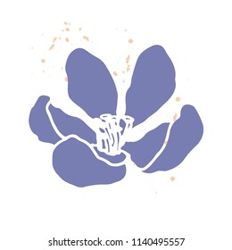 Sketch of apple tree flower. Vector illustration