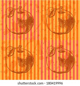 Sketch apple, vector sketch background