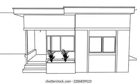 sketch architecture of a small but useful house