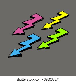 Sketch arrow collection for your design. Arrows and Lines. vector arrows on a gray background. Set of different vector arrows