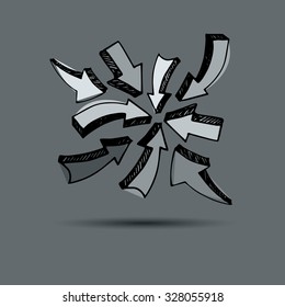 Sketch arrow collection for your design. vector arrows on a gray background. Set of different vector arrows