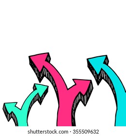 Sketch arrow collection for your design. Arrows and Lines. vector arrows on a gray background. Set of different vector arrows