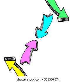 Sketch arrow collection for your design. Arrows and Lines. vector arrows on a gray background. Set of different vector arrows