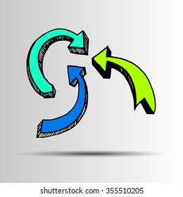 Sketch arrow collection for your design. Arrows and Lines. vector arrows on a gray background. Set of different vector arrows