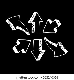 Sketch arrow collection for your design. Arrows and Lines. vector arrows on a gray background. Set of different vector arrows