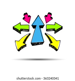 Sketch arrow collection for your design. Arrows and Lines. vector arrows on a gray background. Set of different vector arrows