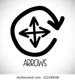 sketch arrow digital design, vector illustration 10 eps graphic