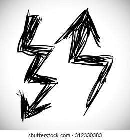 sketch arrow digital design, vector illustration 10 eps graphic