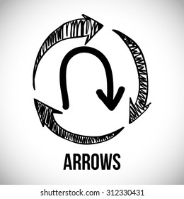 sketch arrow digital design, vector illustration 10 eps graphic