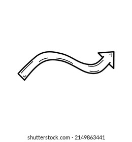 Sketch arrow. Hand drawn doodle icon. Sign symbol. Vector.