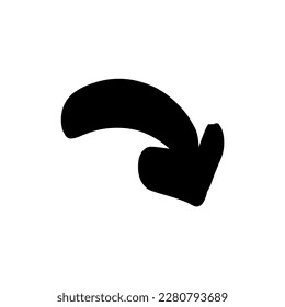 Sketch arrow pointer black line icon. Pictogram for web page, mobile app, promo.