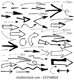 Sketch arrow set. Arrows vector