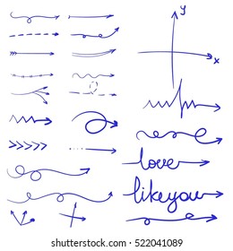 sketch arrow set blue