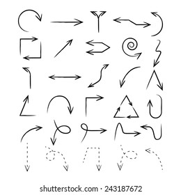 sketch arrow set, hand draw arrow vector
