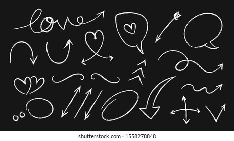 Sketch arrow set. Hand drawn arrows elements for business and education. -Vector 