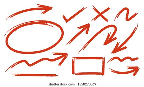 Sketch arrow set  Hand drawn arrows elements for business   education    Vector 
