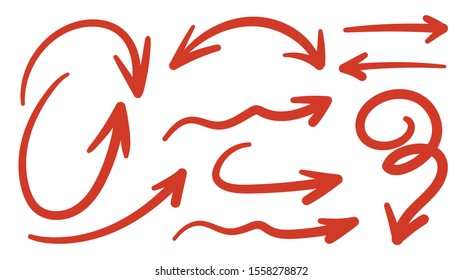 Sketch arrow set. Hand drawn arrows elements for business and education. -Vector 