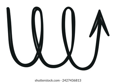 Sketch up arrow. Vector element for your business, education design.